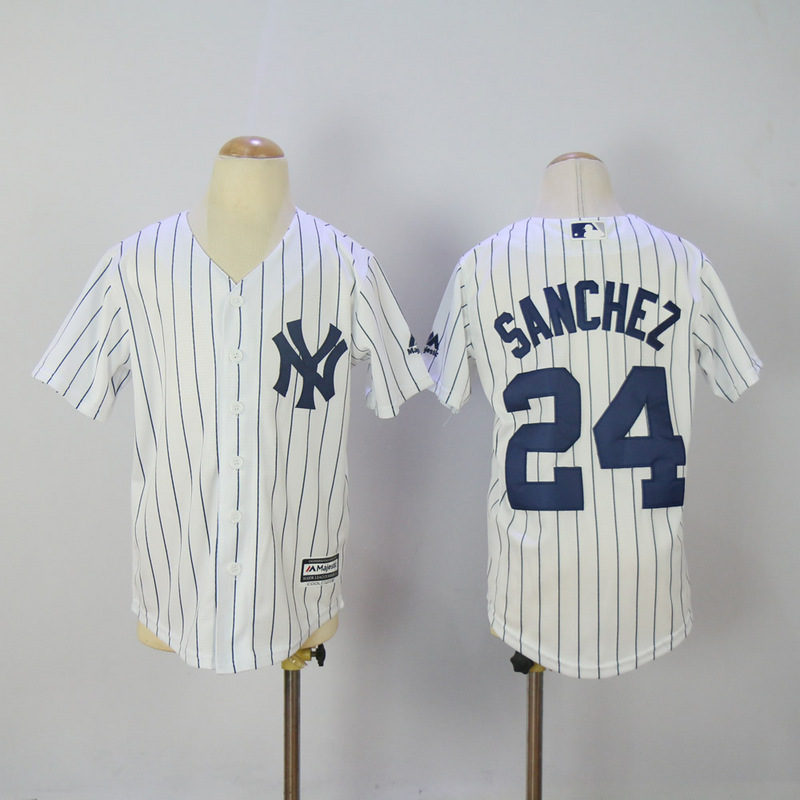 Youth 2017 MLB New York Yankees #24 Sanchez White Jerseys